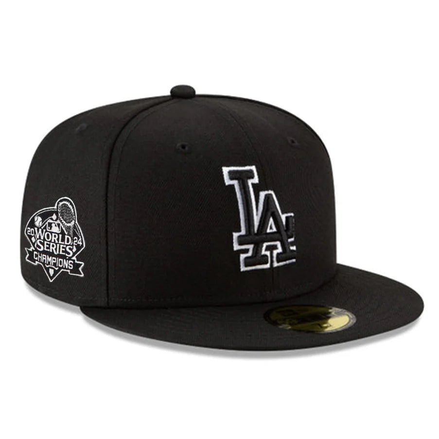 Los Angeles Dodgers 2024 World Series Champions Black Outline 59FIFTY Fitted Hat