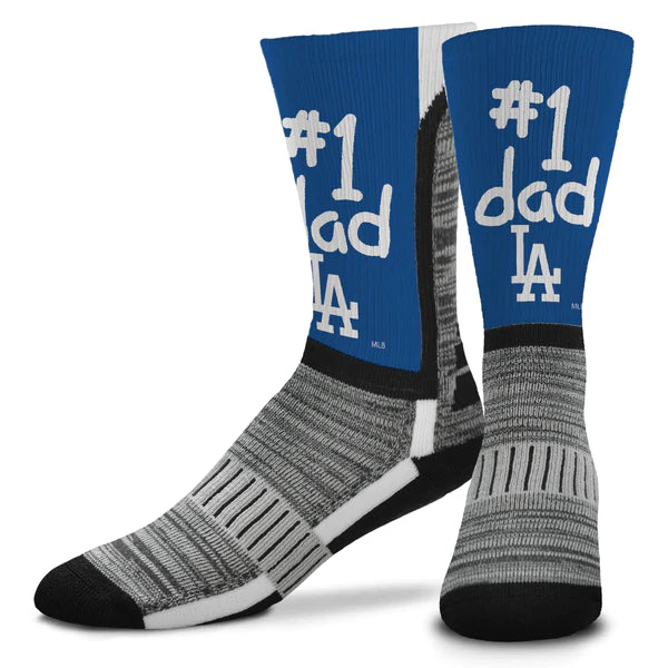 Los Angeles Dodgers For Bare Feet #1 Dad V Curve Crew Socks