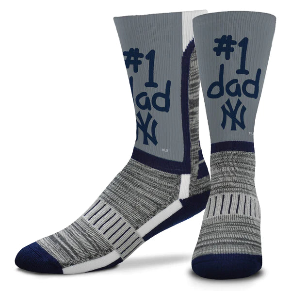 New York Yankees #1 Dad V Curve Crew Socks