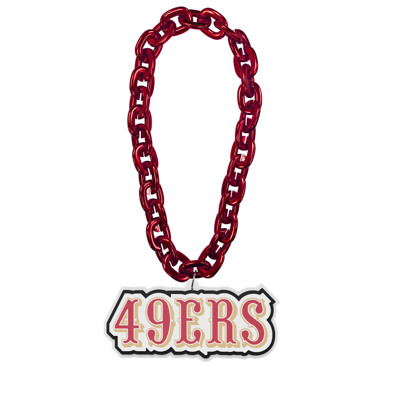 San Francisco 49ers NFL Wordmark Fan Chain 3D Foam Necklace - Red Chain