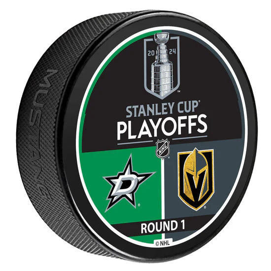 Vegas Golden Knights vs. Dallas Stars 2024 NHL Stanley Cup Playoffs Round 1 Puck ***