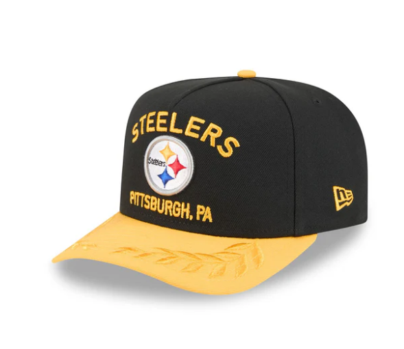 Pittsburgh Steelers 2025 NFL Draft New Era 9FIFTY A-Frame Snapback Hat - Black/Yellow