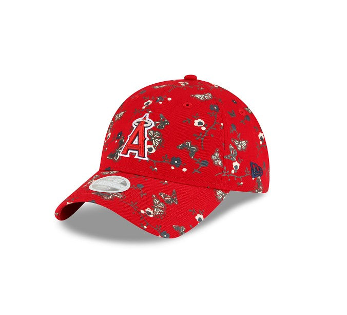 Los Angeles Angels New Era 9TWENTY Women's Red Floral Adjustable Hat