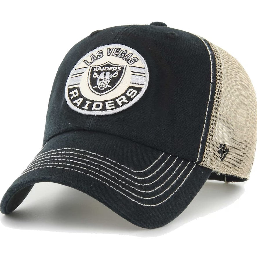 Las Vegas Raiders '47 Notch Trucker Clean Up Adjustable Hat - Black/Natural