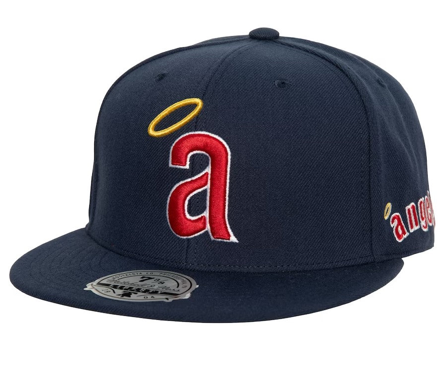 California Angels Mitchell & Ness Bases Loaded Navy Fitted Hat