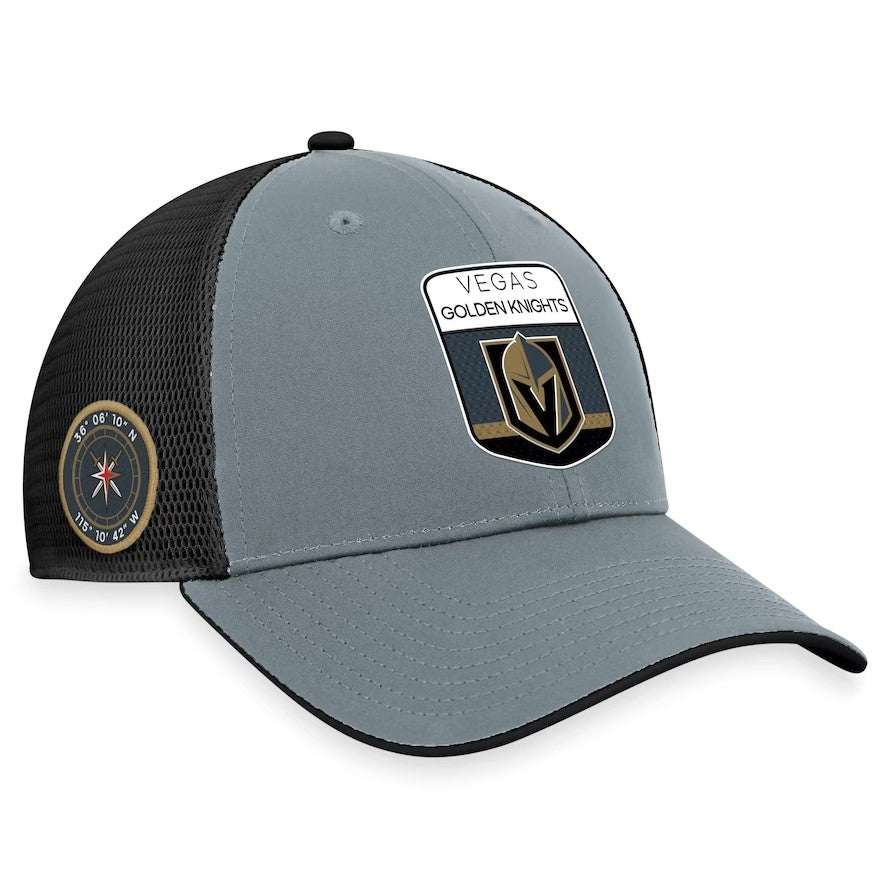 Vegas Golden Knights Authentic Pro Home Ice Trucker Adjustable Hat - Gray/Black