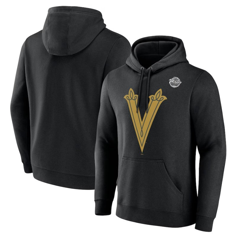 Vegas Golden Knights Winter Classic Primary Logo Fleece Pullover Hood - Black ***