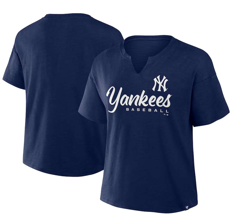 New York Yankees Fanatics Women's Fan Fave Stadium Slub T-Shirt - Navy