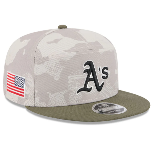 Athletics 2025 Armed Forces Day New Era 9FIFTY Split Panel Snapback Hat