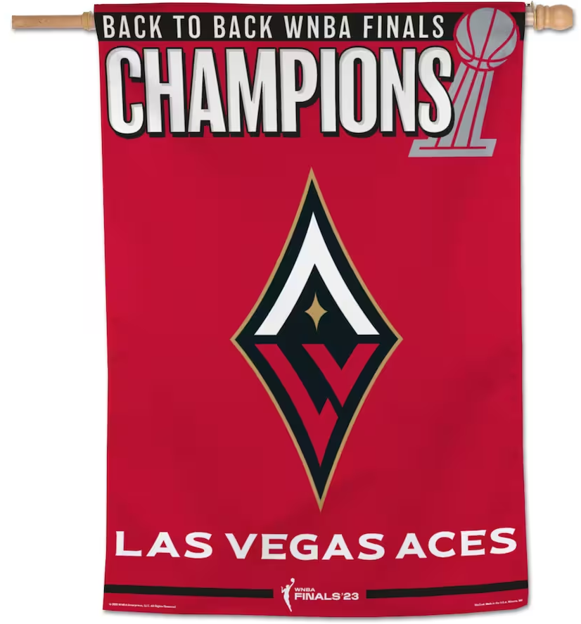 Las Vegas Aces 2023 Back-To-Back WNBA Finals Champions 28" x 40" One-Sided Vertical Banner