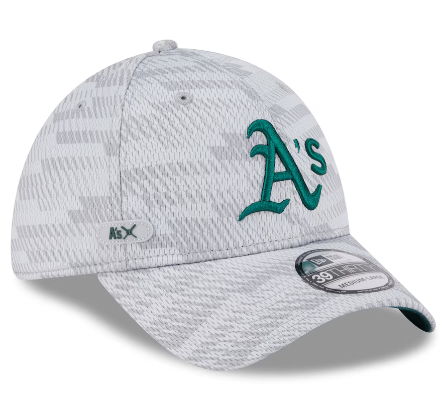 Athletics New Era 2025 MLB Clubhouse 39THIRTY Flex Hat - Gray