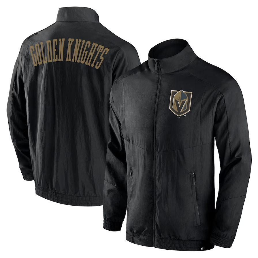 Vegas Golden Knights Step Up Full-Zip Windbreaker Jacket - Black