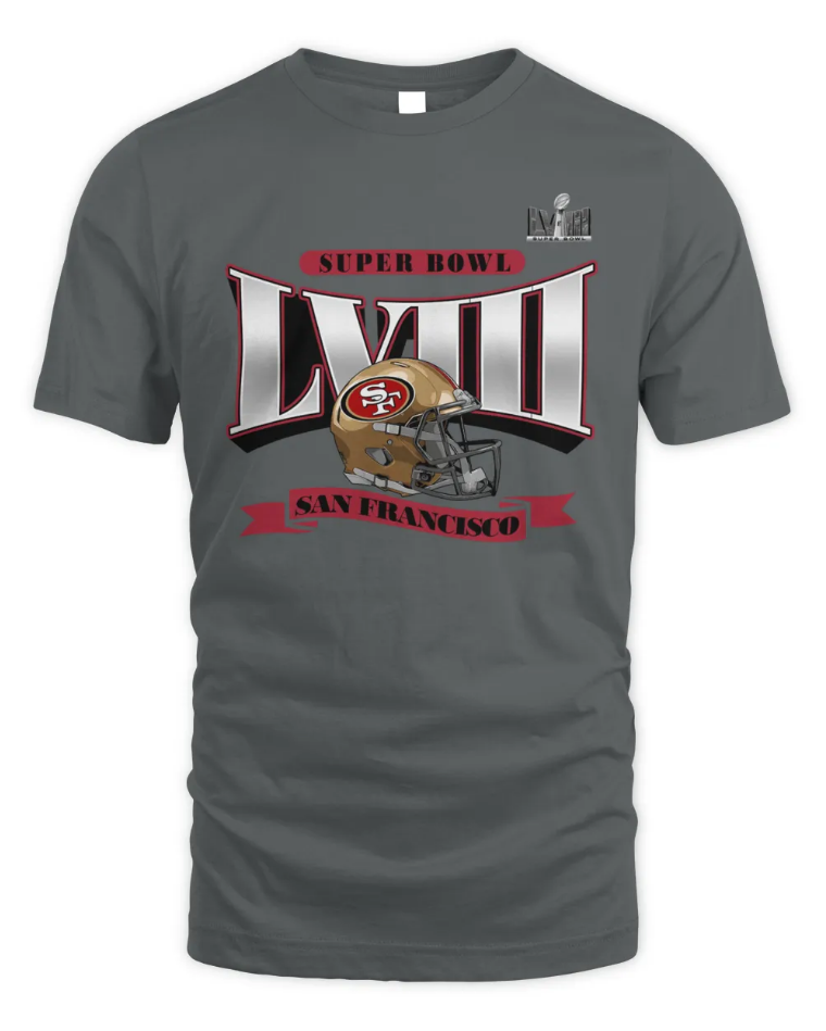 San Francisco 49ers Men's Super Bowl LVIII Our Pastime Tri-Blend Scoop Neck T-Shirt - Heather Gray ***