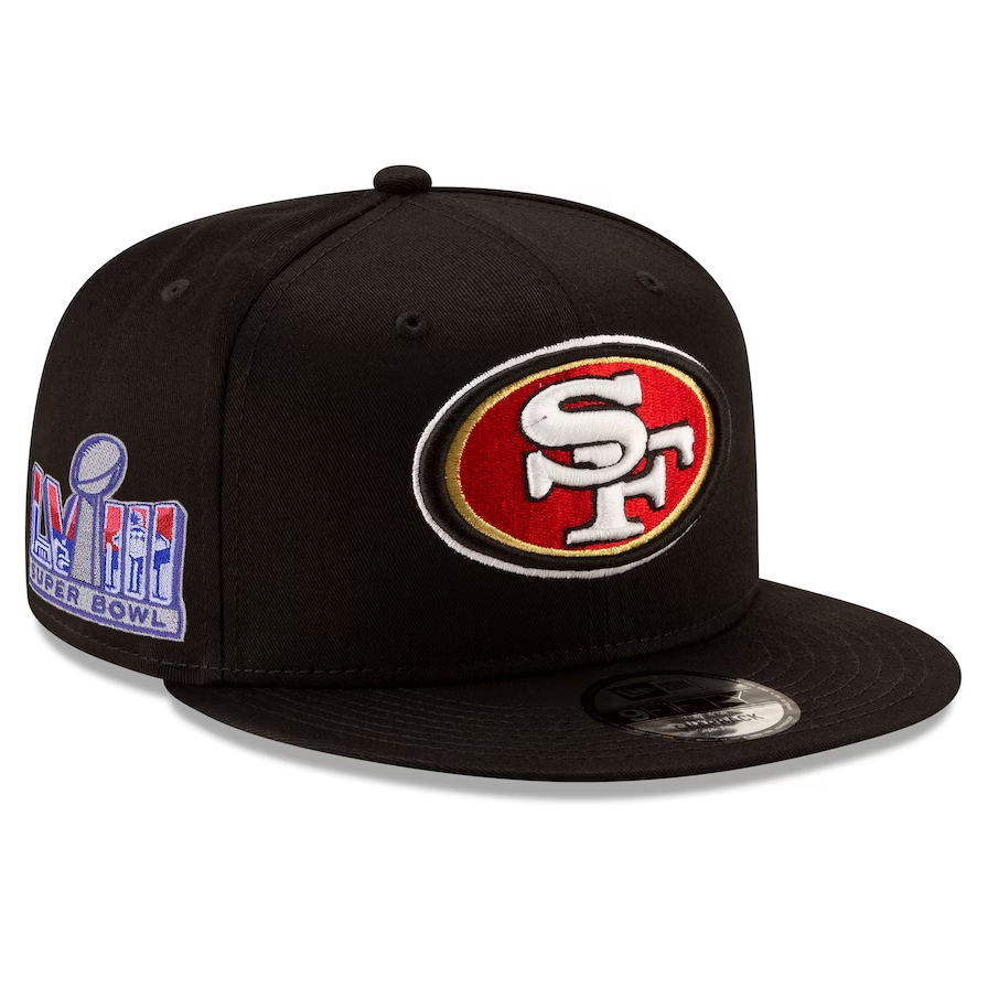 San Francisco 49ers Super Bowl LVIII Side Patch New Era 9FIFTY Snapback Hat - Black