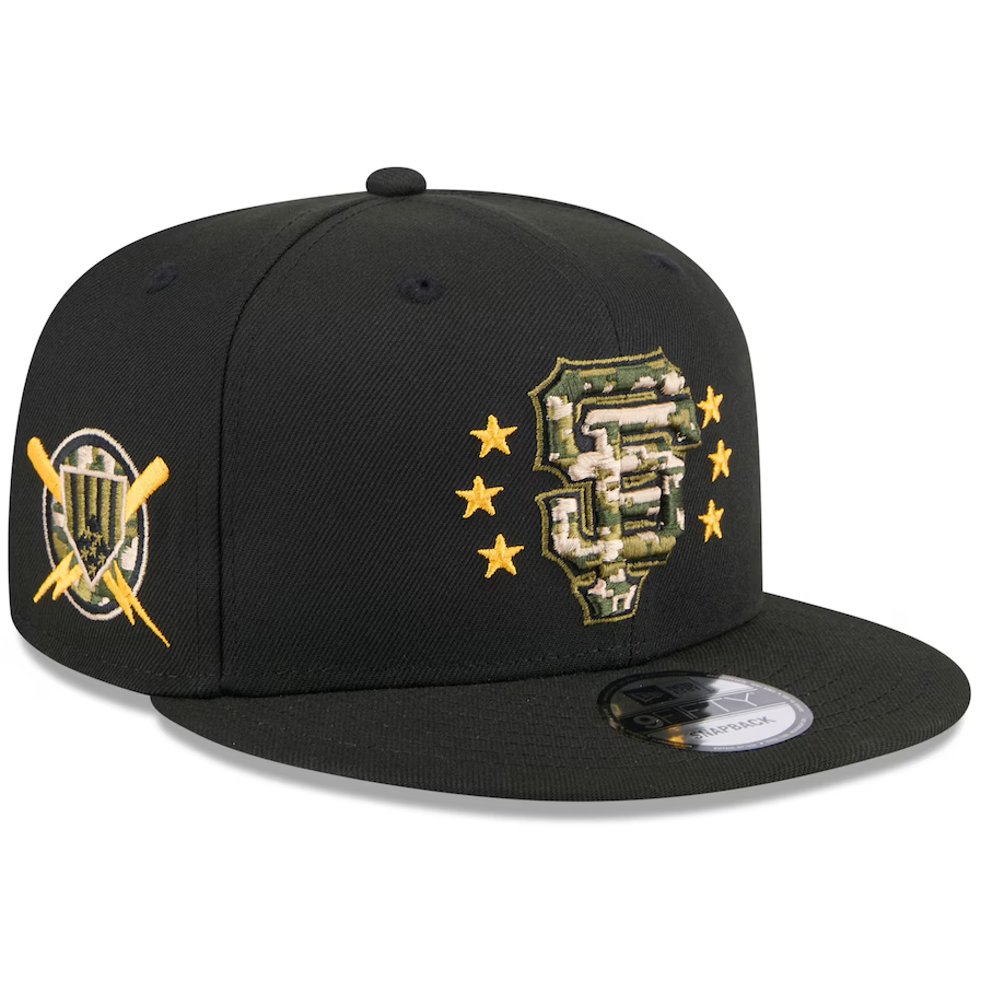San Francisco Giants New Era 2024 Armed Forces Day 9FIFTY Snapback Hat - Black