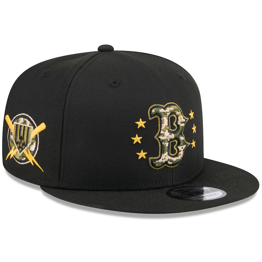 Boston Red Sox New Era 2024 Armed Forces Day 9FIFTY Snapback Hat - Black