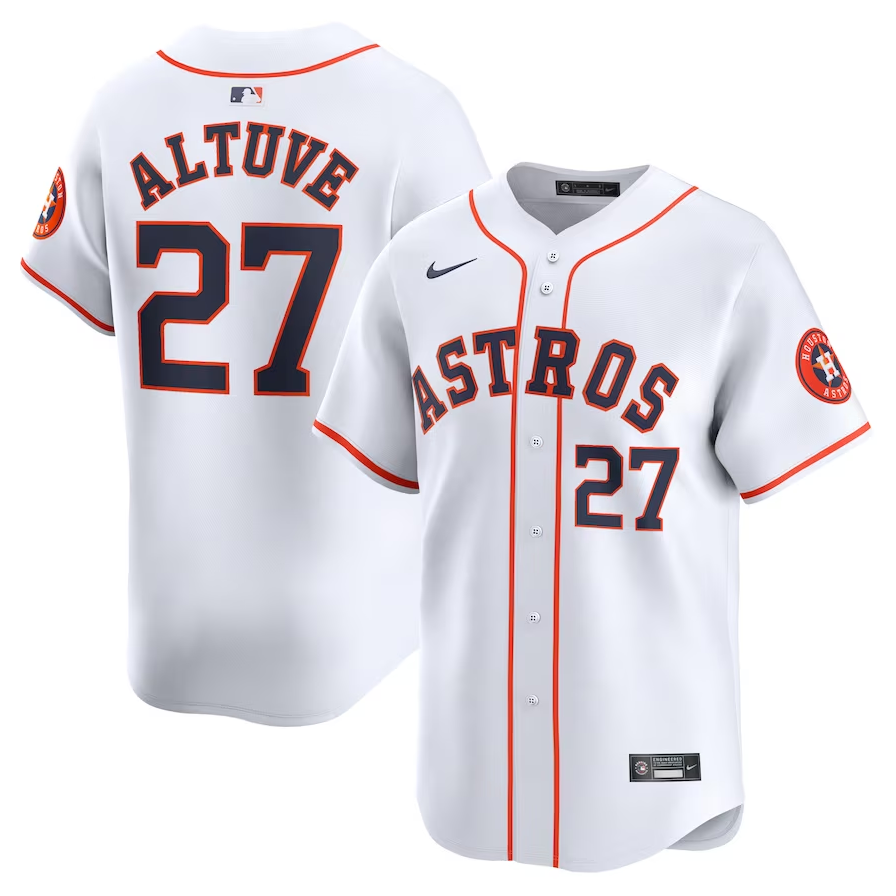 Houston Astros Jose Altuve Nike Home White Limited Player Jersey ***