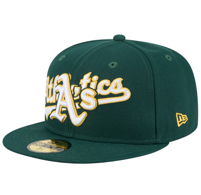 Athletics New Era Overlap 59FIFTY Fitted Hat - Green