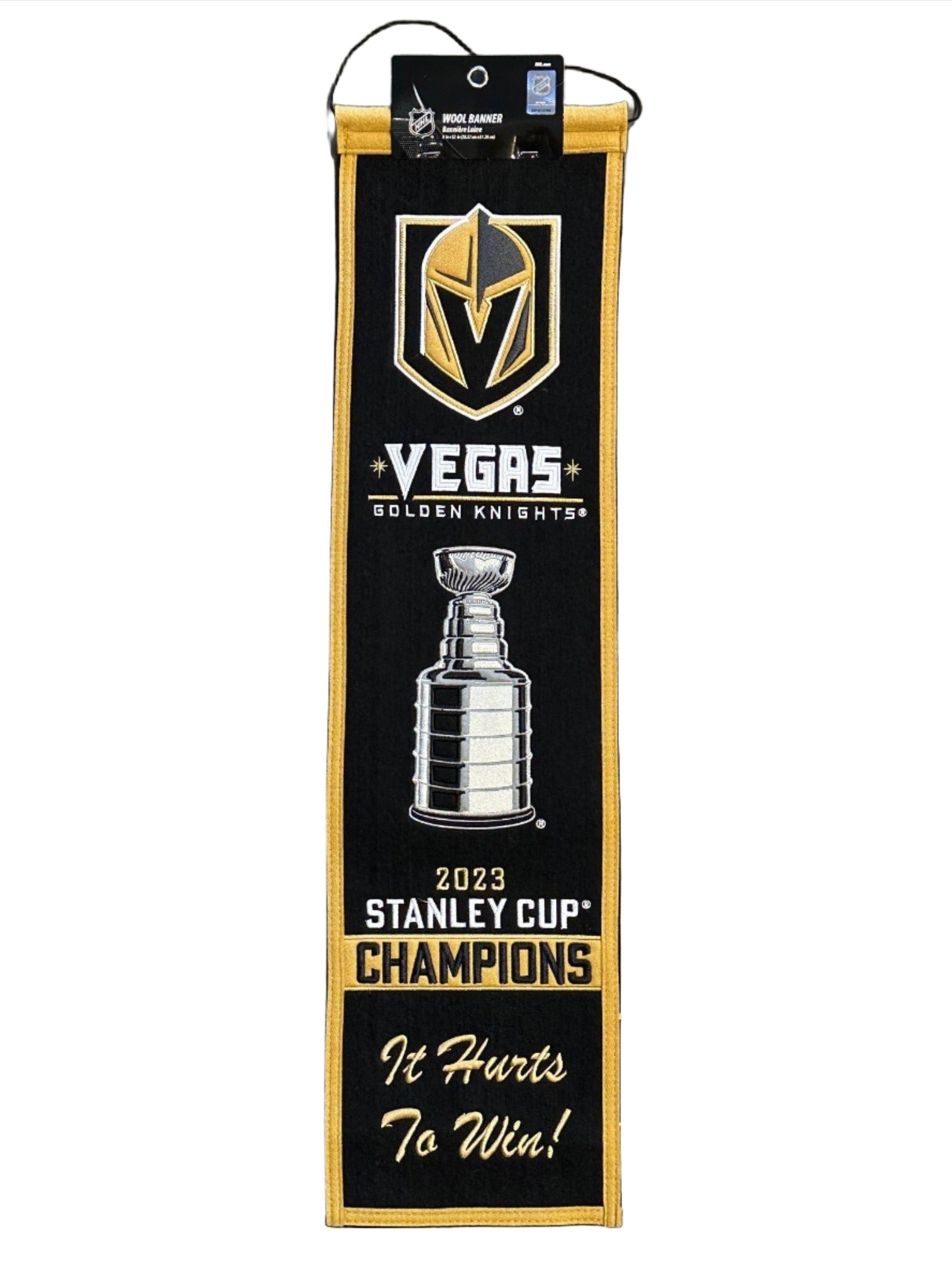 Vegas Golden Knights 2023 Stanley Cup Champions "It Hurts to Win" 8" x 32" Wool Banner