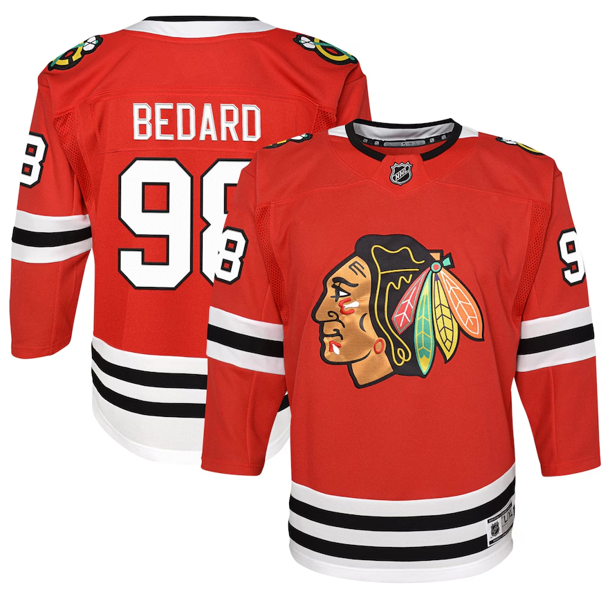 Connor Bedard Chicago Blackhawks Youth Home Premier Player Jersey - Red