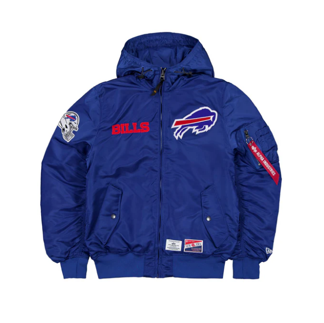 Buffalo Bills Men's Alpha Industries x New Era L-2B Bomber Zip-up Jacket - Blue
