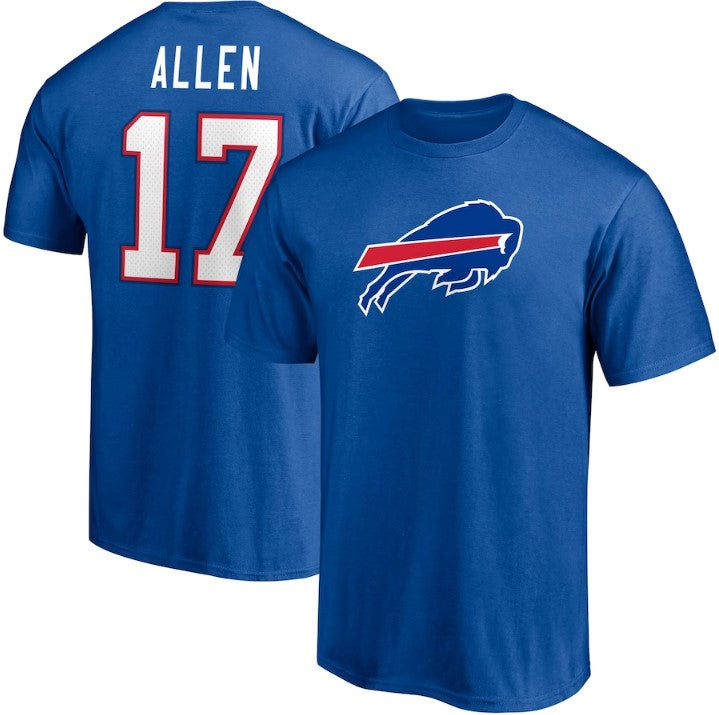 Buffalo Bills Josh Allen Player Icon Name & Number T-Shirt - Royal