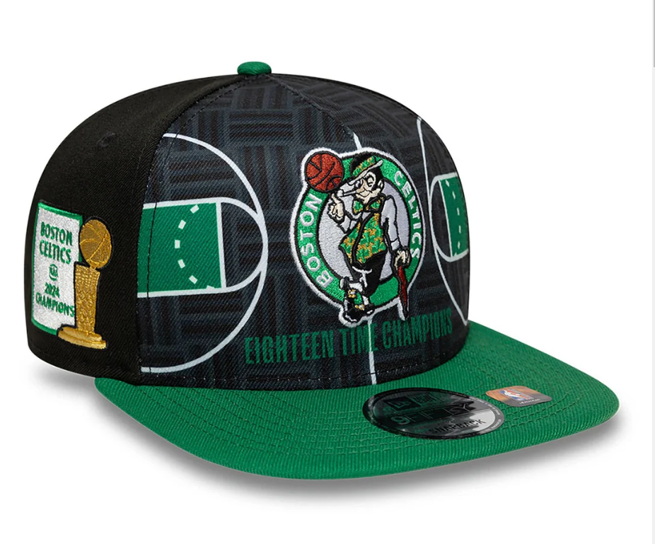 Boston Celtics 18X Champions Black 9FIFTY A-Frame Snapback Cap - Black