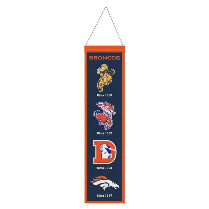 Denver Broncos Wool Logo Evolution Banner 8x32