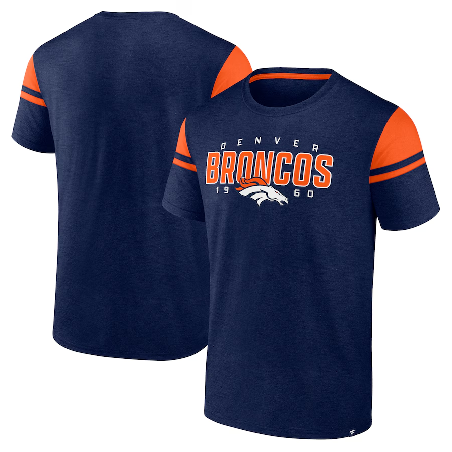 Denver Broncos Fanatics Old School Play Slub T-Shirt - Navy