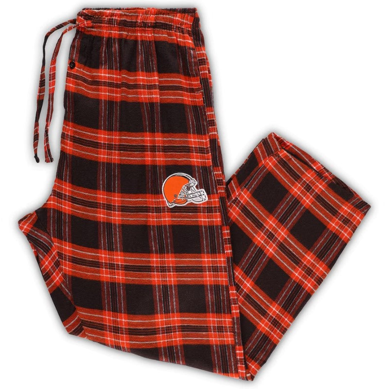 Cleveland Browns Men's Ledger Flannel Pajama Pants - Brown
