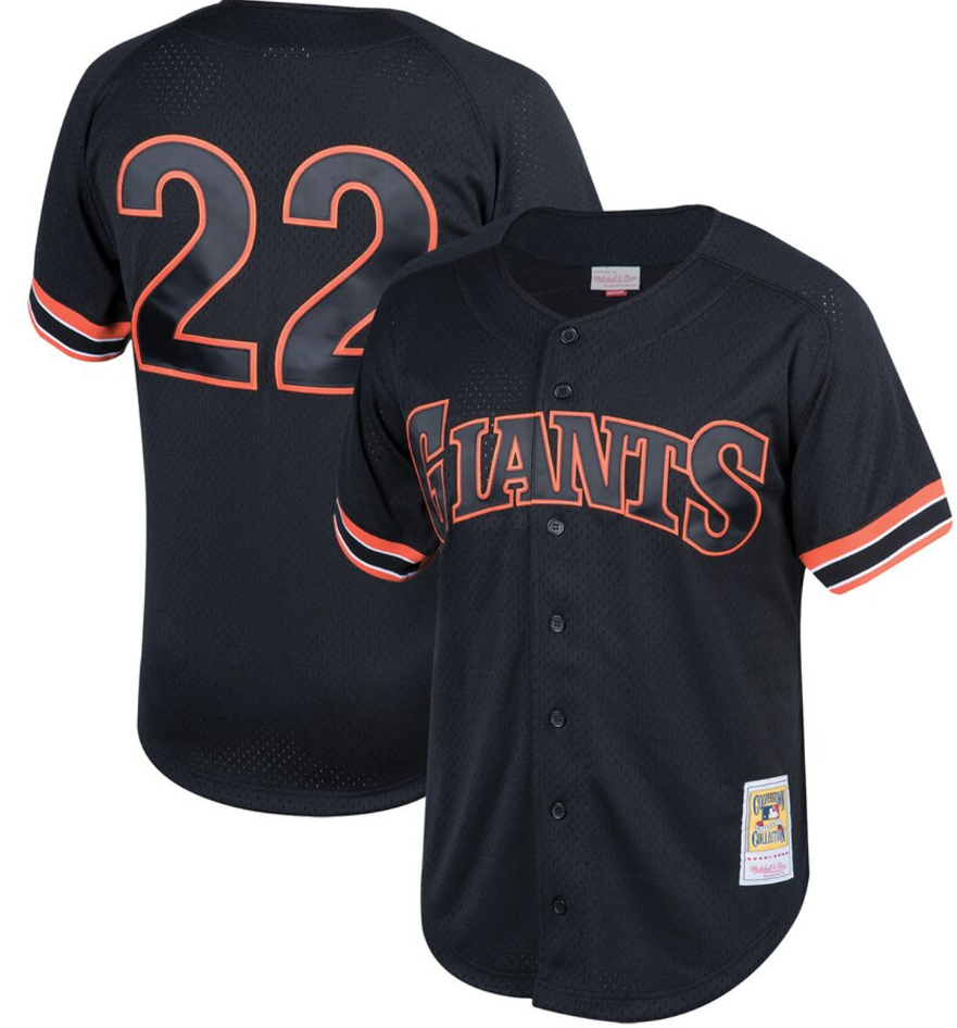 San Francisco Giants Will Clark Youth Cooperstown Mesh Batting Practice Jersey - Black