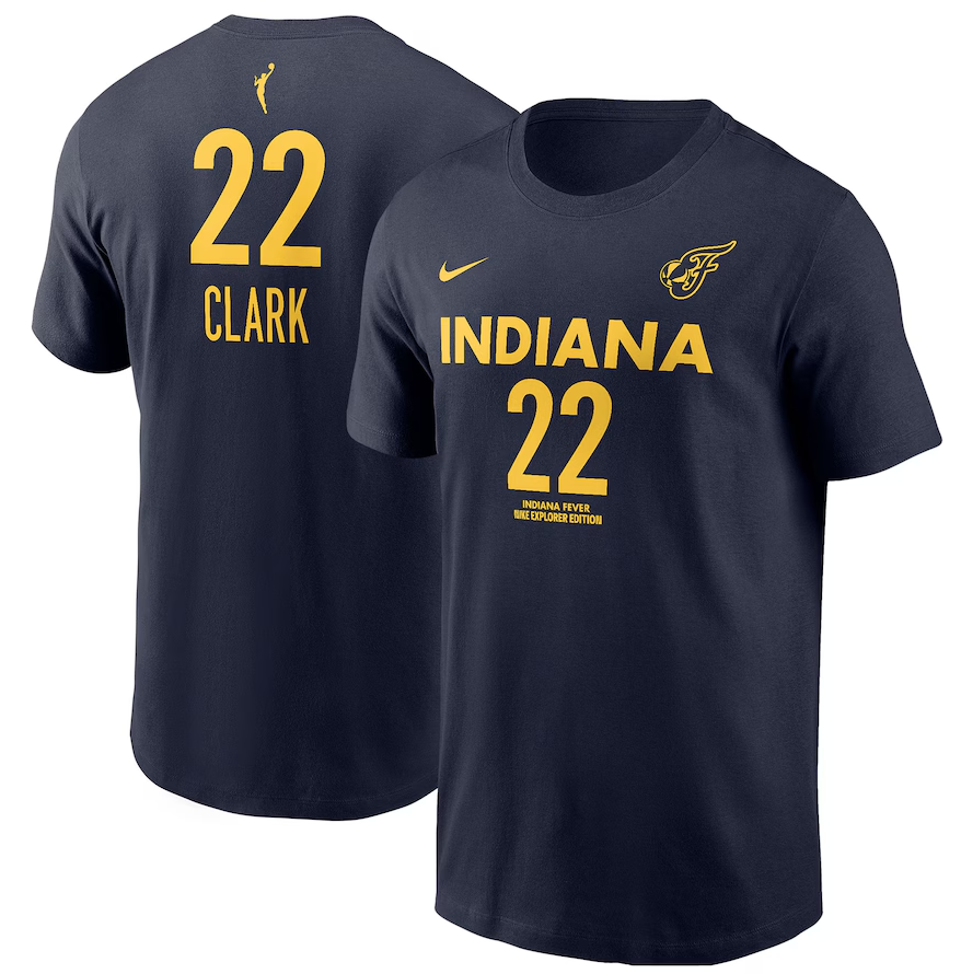 Caitlin Clark Indiana Fever Nike Unisex 2024 WNBA Draft Explorer Edition Player Name & Number T-Shirt - Navy ***