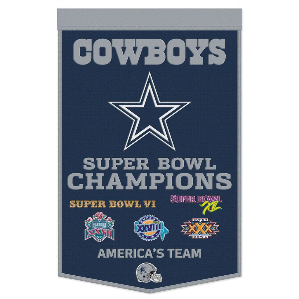 Dallas Cowboys Super Bowl Champions 24" x 38" Wool Banner