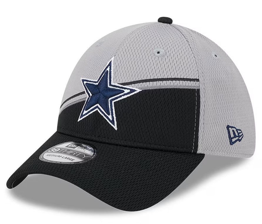 Dallas Cowboys New Era Gray/Black 2023 Sideline 39THIRTY Flex Hat ***