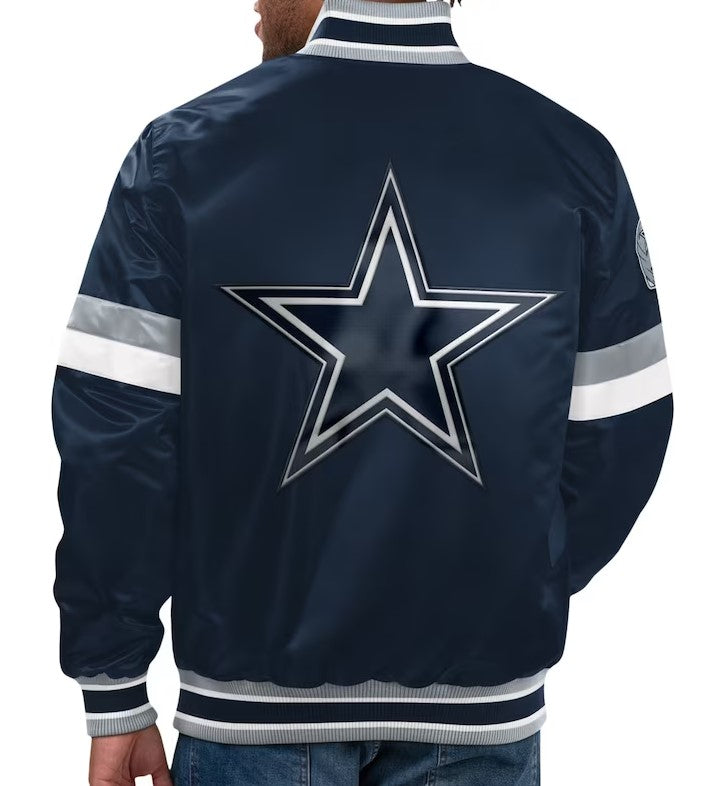 Dallas Cowboys Home Game Satin Full-Snap Varsity Jacket - Navy – Sports  Town USA