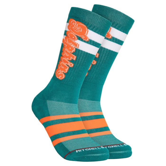 Miami Dolphins Mitchell & Ness Lateral Crew Socks