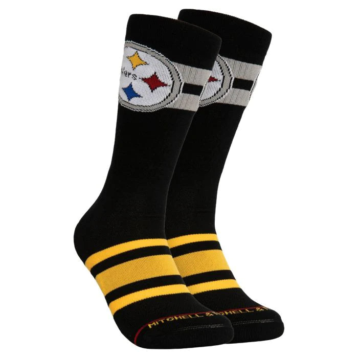 Pittsburgh Steelers Mitchell & Ness Interception Crew Socks - Black