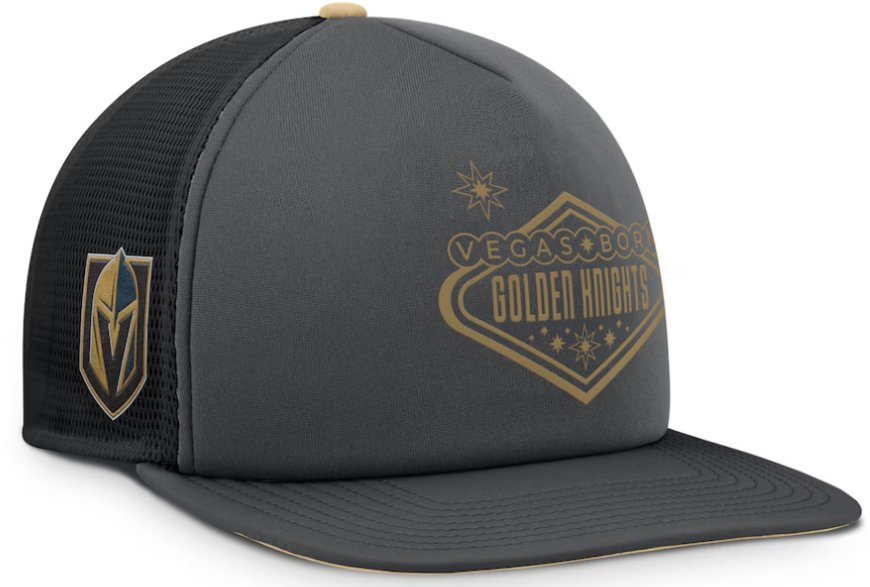 Vegas Golden Knights Fanatics Gray/Gold Authentic Pro Hometown Rink Foam Trucker Snapback Hat