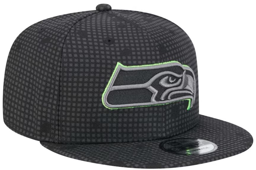 Men's New Era Black Seattle Seahawks Midnight Ink Pop Outline 9FIFTY Snapback Hat