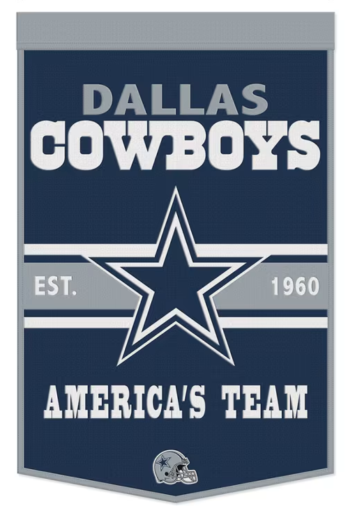 Dallas Cowboys Slogan 24" x 38" Wool Banner