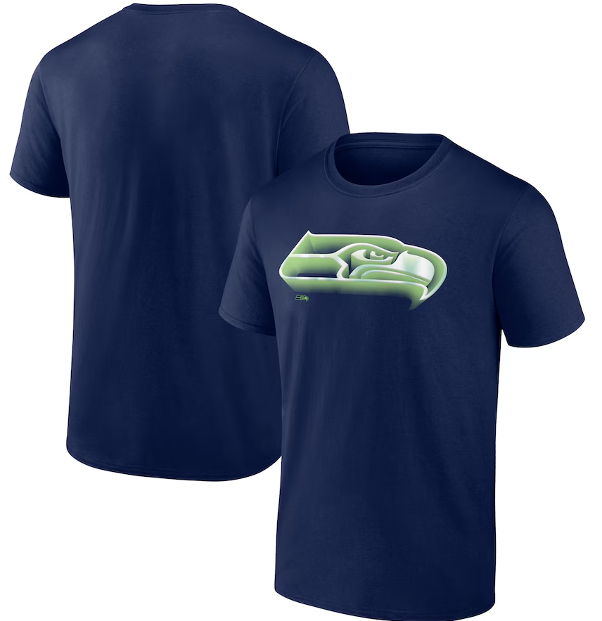 Seattle Seahawks Fanatics Chrome Dimension T-Shirt - College Navy
