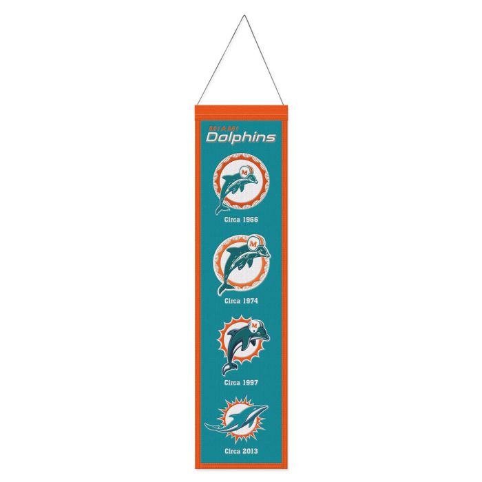 Miami Dolphins Evolution 8" x 32" Wool Banner