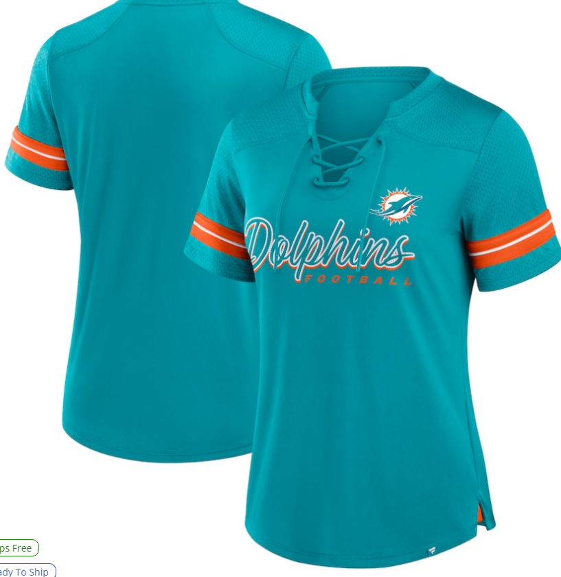 Miami Dolphins Women's Play Script Fashion Top
