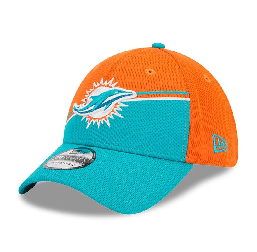 Miami Dolphins 2023 Sideline 39THIRTY Flex Hat - Orange/Aqua