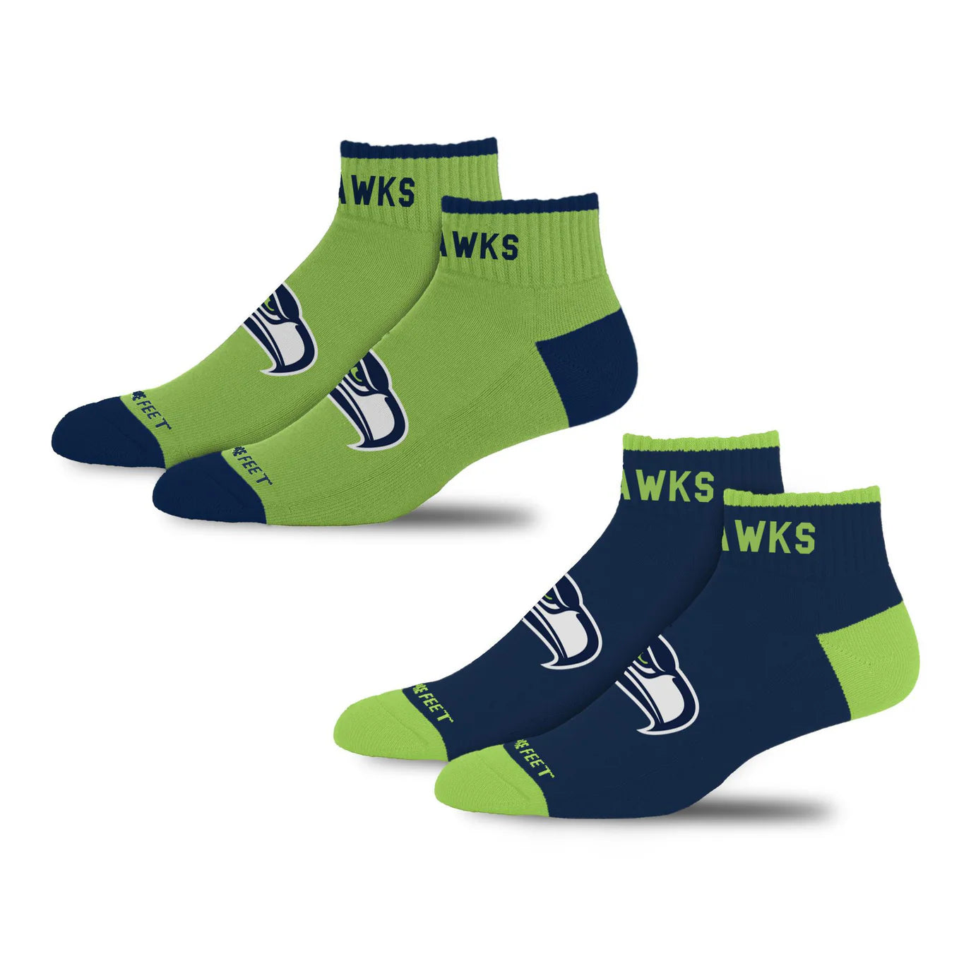 Seattle Seahawks Front and Center Socks - 2 Pack