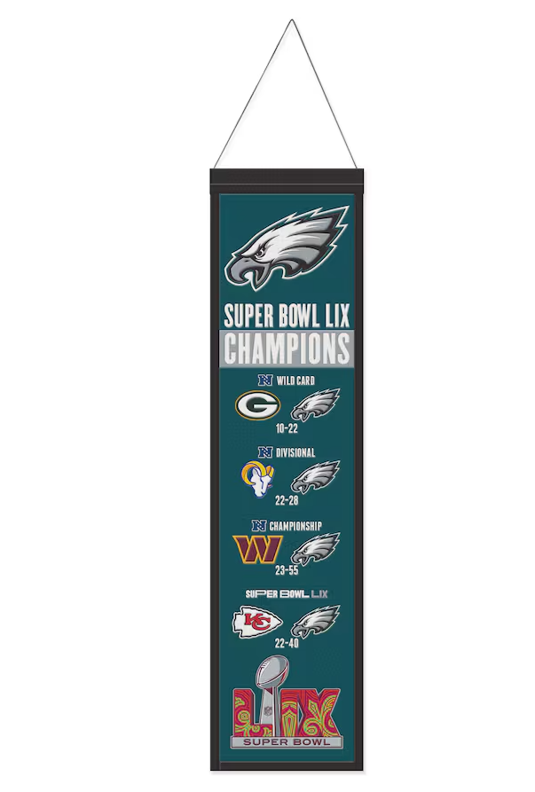 Philadelphia Eagles Super Bowl 59 Champions 8"x32" Wool Banner