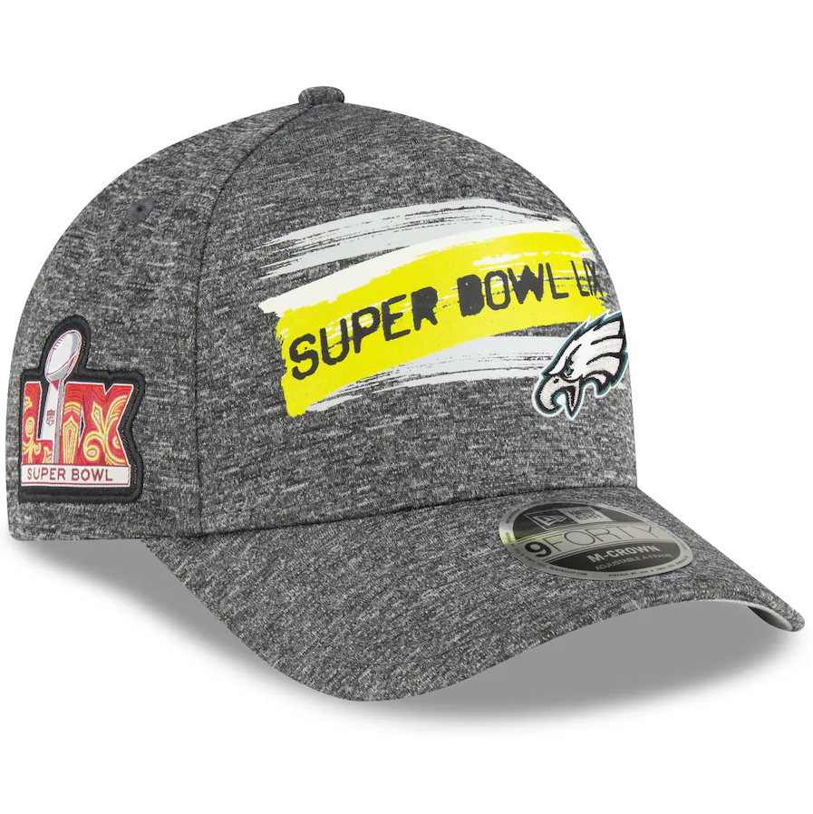Philadelphia Eagles New Era Super Bowl LIX 9FORTY A-Frame Adjustable Hat - Gray