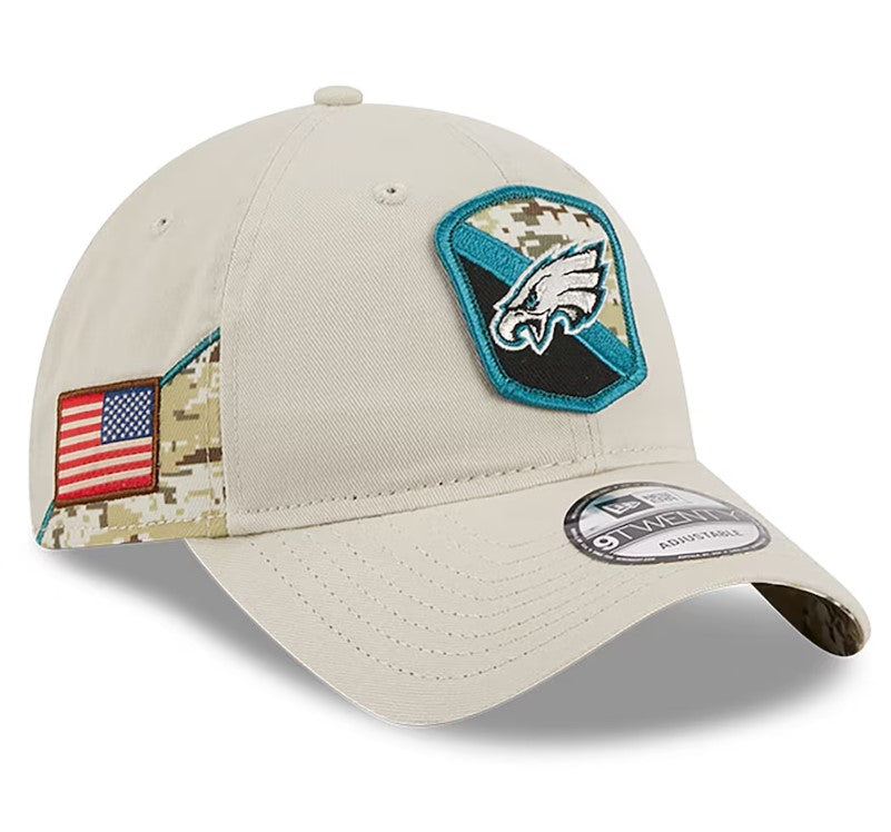 Philadelphia Eagles Bone 2023 Salute To Service 39THIRTY Flex Hat