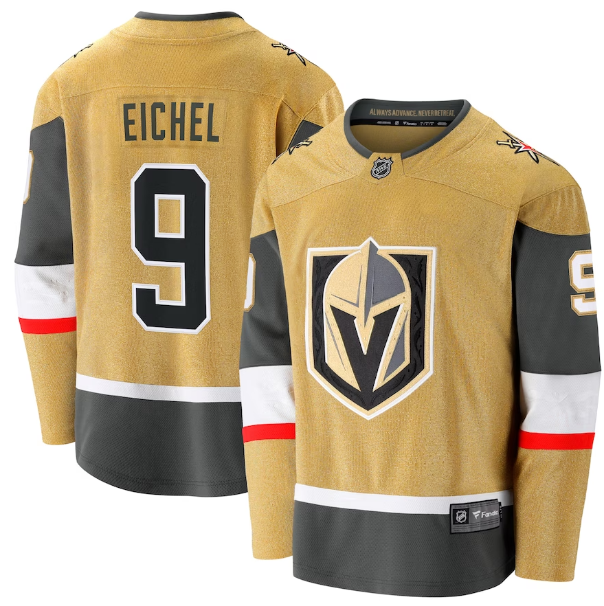 Vegas Golden Knights Jack Eichel Fanatics Branded Gold Alternate Premier Breakaway