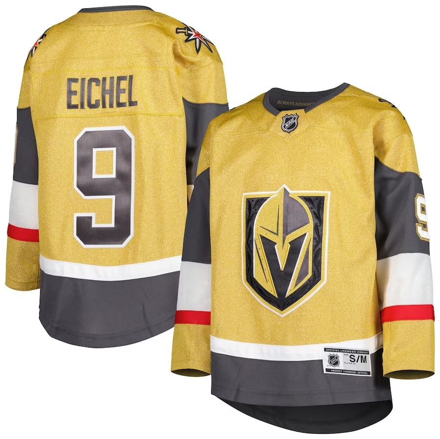 Vegas Golden Knights Eichel Gold Youth Home Jersey - Large/X-Large